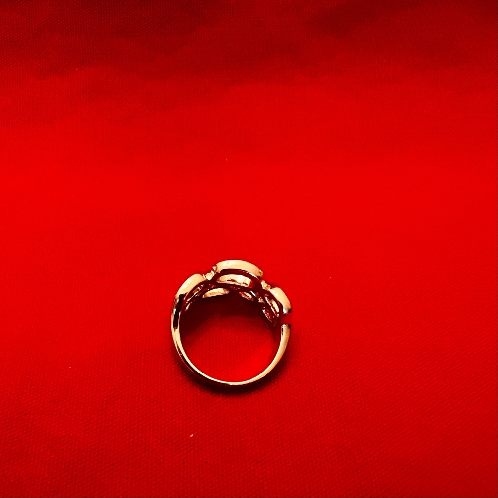 Silver Tone Linked Circle Stack Ring - Picture 3 of 6
